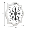 Vintage Wrought Iron Wall Decor 24", Black and White