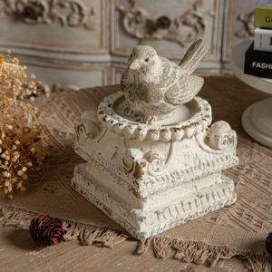 Handmade Distressed White Column Pedestal Stand, Classic Plinth 5"Tall