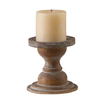 Large Rustic Wood Candle Holder Decor, Brown Candle Pillar Holder