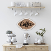 Farmhouse Coffee Bar Sign 16 Inches, Distressed White, Wood Frame