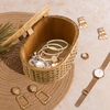 Rattan Decorative Box with Lid, Small Oval Box for Storage