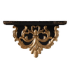 Distressed Black and Gold Floating Shelves Wood, 12" Long Wall Shelving Display for Bathroom Bedroom, French Country Country Decor Hanging Shelf for Vases Candles Books, Scrollwork Bracket