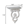 French White Floating Shelf Wood, Rustic Shelves for Wall 11" Tall | Scroll Shape Shabby Chic Design, Displaying Candle, Mini Planter Pot, Small Item, Living Room, Bedroom, Dining Room, Hallway