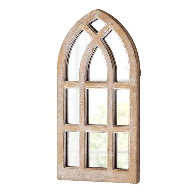 Small Rustic Arched Window Mirrors for Wall Decor 8 X 16 Inch