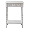 White Wood End Table, Farmhouse Modern Narrow Side Table, 25 × 33"