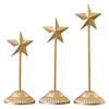 Christmas Standing Gold Star Set of 3, Metal Farmhouse Star Sign