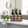 Rustic 6 Bottle Wood Wine Rack Countertop, 13 x 8 inch