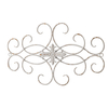 Vintage Large Wrought Iron Wall Decor 32" x 18", Distressed White