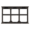 Distressed Black Floating Shelf with Carved Accents, 3-Tier Wall Shelving Unit