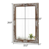 22"x30" Hand Carved Distressed Wood Framed Rectangular Mirror