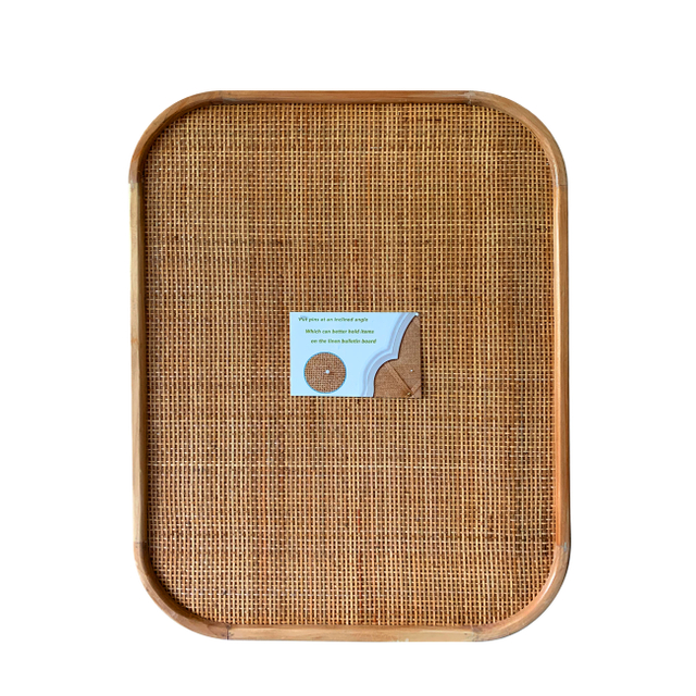 Boho 20x26 Woven Rattan Bulletin Board Wood Frame