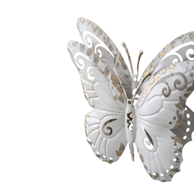Vintage Metal Butterfly Wall Decor 8 × 9 Inches