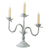 Rustic Floral 3 Arm Candelabra, 11" Tall Metal Tapered Candle Holders