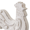 Rustic Small Chicken Statue Kitchen Decor 6 X 8 Inch, White, Wood