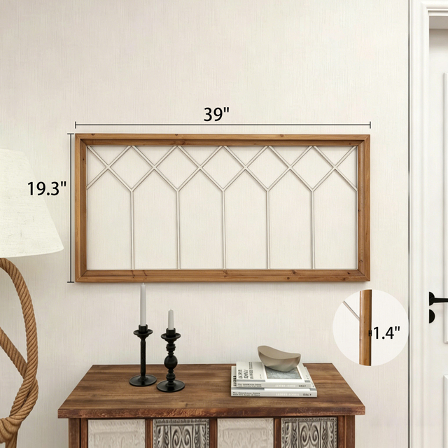 Rectangular Brown Framed Wall Decor