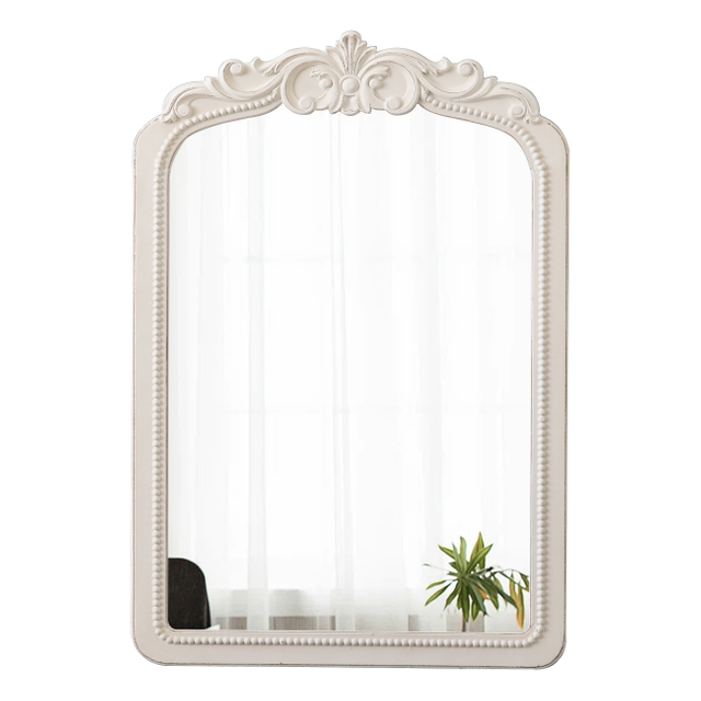 Vintage Arch Mirror with Beaded Detailing 29 X 20 Inch, Wood Frame