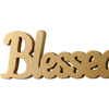 Vintage Blessed Table Decor Sign 15 Inches, Distressed Finish