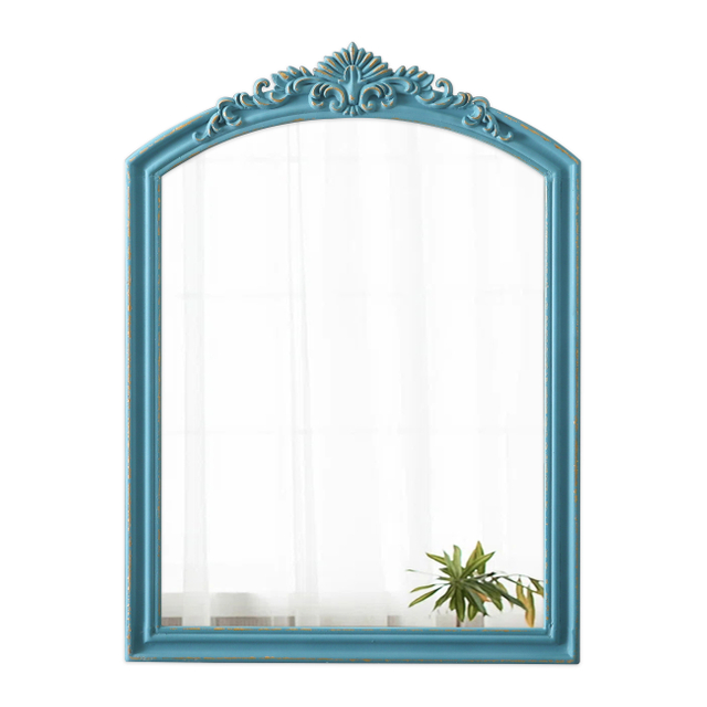 Rustic Blue Arched Wall Mirror 23 x 30 Inch