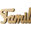 Vintage Gold Wooden Family Sign for Shelf 15 Inches