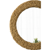Rustic Circle Wall Mirror 22 Inch, Woven Rope Frame, Coastal