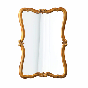 Vintage Scalloped Gold Bathroom Mirrors for Over Sink 21 x 30 inch