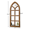 Farmhouse Arched Windowpane Mirror 14 X 34 Inch, Burning Finished