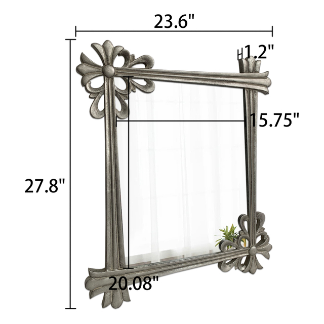 Vintage Small Wall Mirror 24X28 inch
