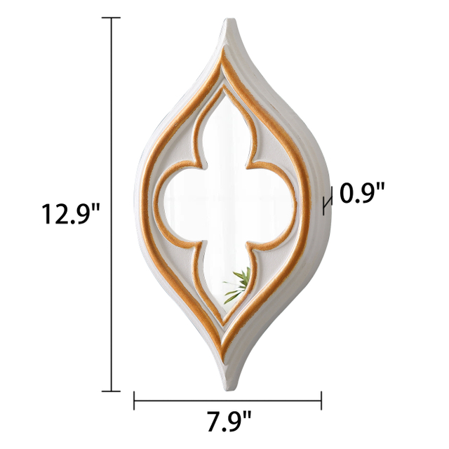 Antique Small Tear Drop Mirror Wall Decor 8 x 13 inch, Set of 3
