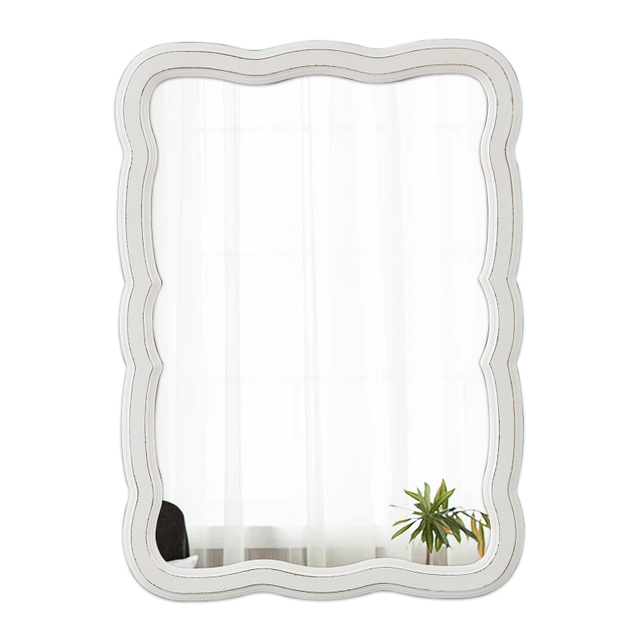 Farmhouse Decorative Scalloped Wall Mirror 22 X 30 Inch