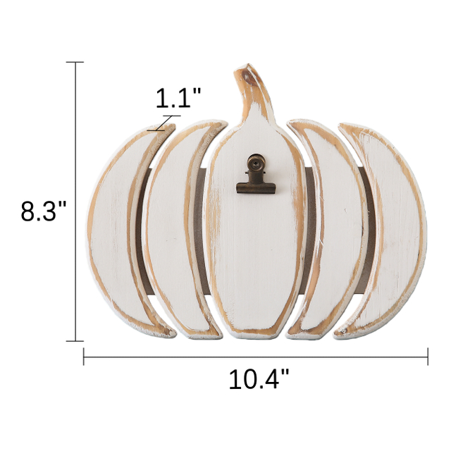 Rustic Small Pumpkin Table Decor with Stand and Clip 8 X 10 Inch