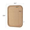 Rattan Framed Bulletin Board, 20x25 Rustic Linen Pin Board for Wall