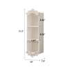 32" Tall Narrow Vintage Wall Mounted Storage Cabinet, Carved Distressed