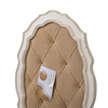 20x28 Oval Burlap Bulletin Board, Scalloped Wood Frame 