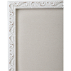 Small Linen Bulletin Board - White Wood Framed Memo Board