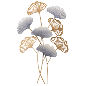 Modern Small Ginkgo Leaf Metal Wall Decor 9 X 11 Inches