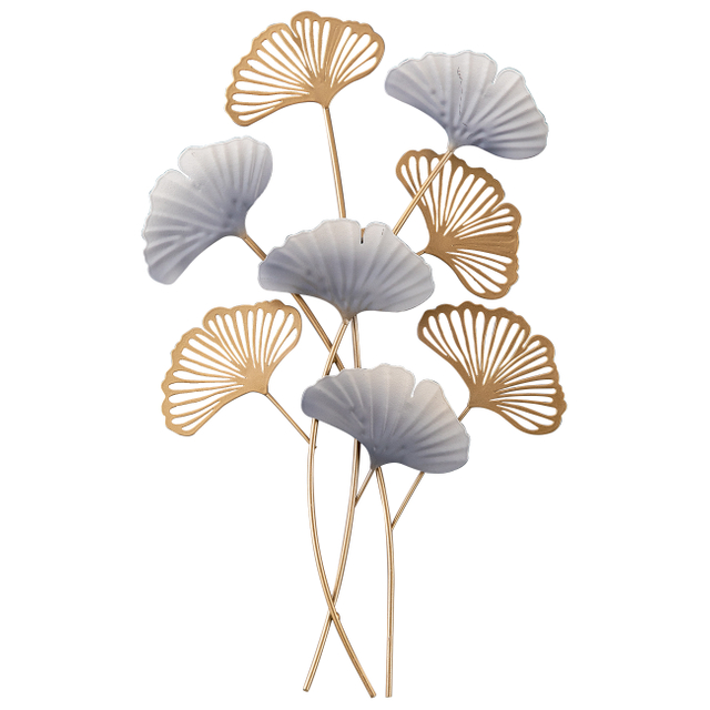 Modern Small Ginkgo Leaf Metal Wall Decor 9 X 11 Inches