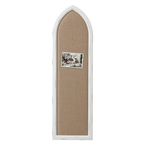  39"x12" Arch White Linen Bulletin Board