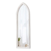 Rustic Arched Long Mirrors for Wall 35 X 12 Inch, Distressed White