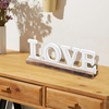 Rustic Love Signs Decor 12", Distressed White, Wood