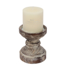 Wood Pillar Candle Holder, Handmade Farmhouse Candle Holders 6“ Tall 