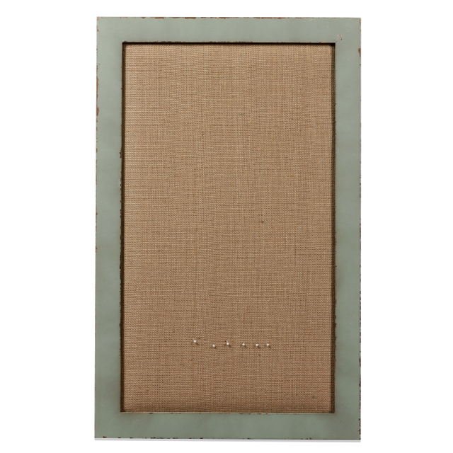 18x29 Linen Bulletin Board, Rustic Wood Frame Decor