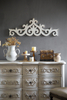 White Handmade Distressed Scroll Over The Door Decor 36 × 13 Inches
