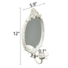 Rustic White Mirrored Wall Candle Sconces Set of Two, Handmade Distressed