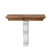 Rustic Wood Floating Shelf 14 Inches Long, Handmade Distressed White Scrolled Bracket