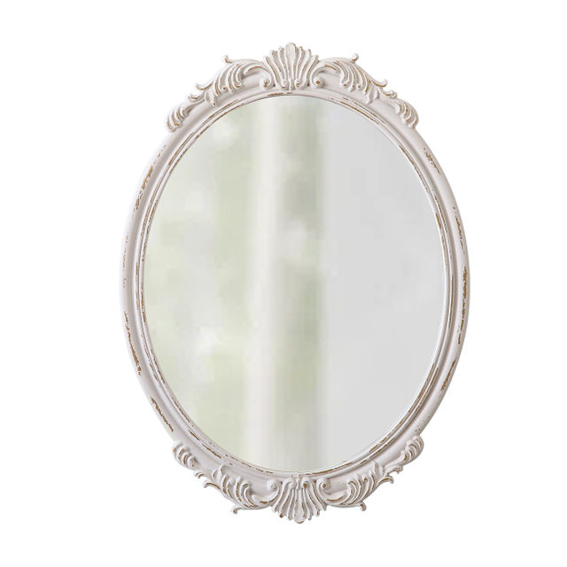 Vintage Oval Mirrors for Wall 30 X 22 Inch, Distressed White