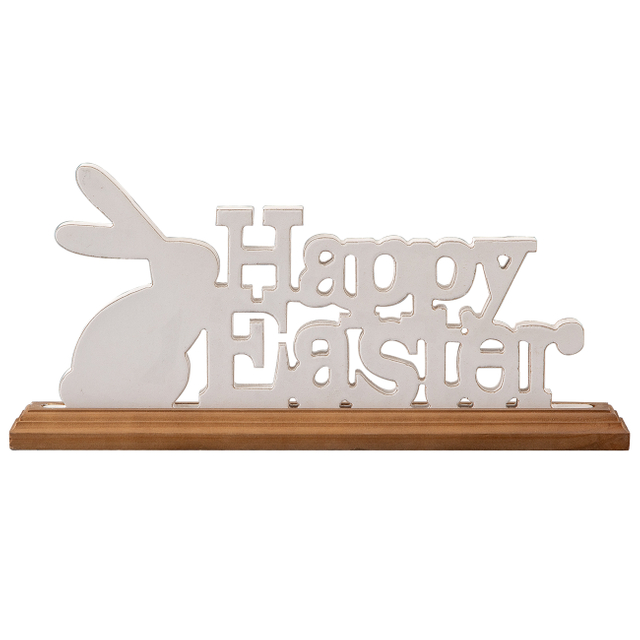 Rustic Happy Easter Sign with Bunny for Table Centerpieces 16 Inch
