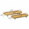Rattan Tray Set of 2 with Wooden Legs
