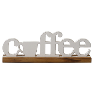 Rustic Coffee Signs for Coffee Station 15 Inches, Distressed White