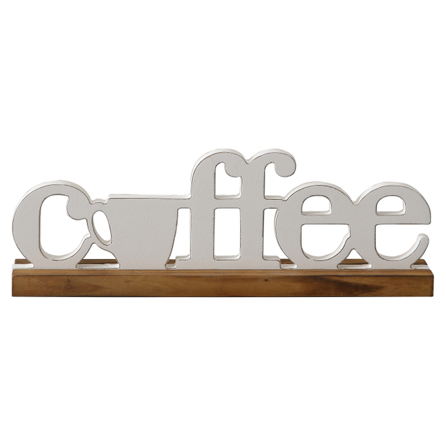 Rustic Coffee Signs for Coffee Station 15 Inches, Distressed White