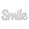 Distressed White Smile Wooden Word Sign